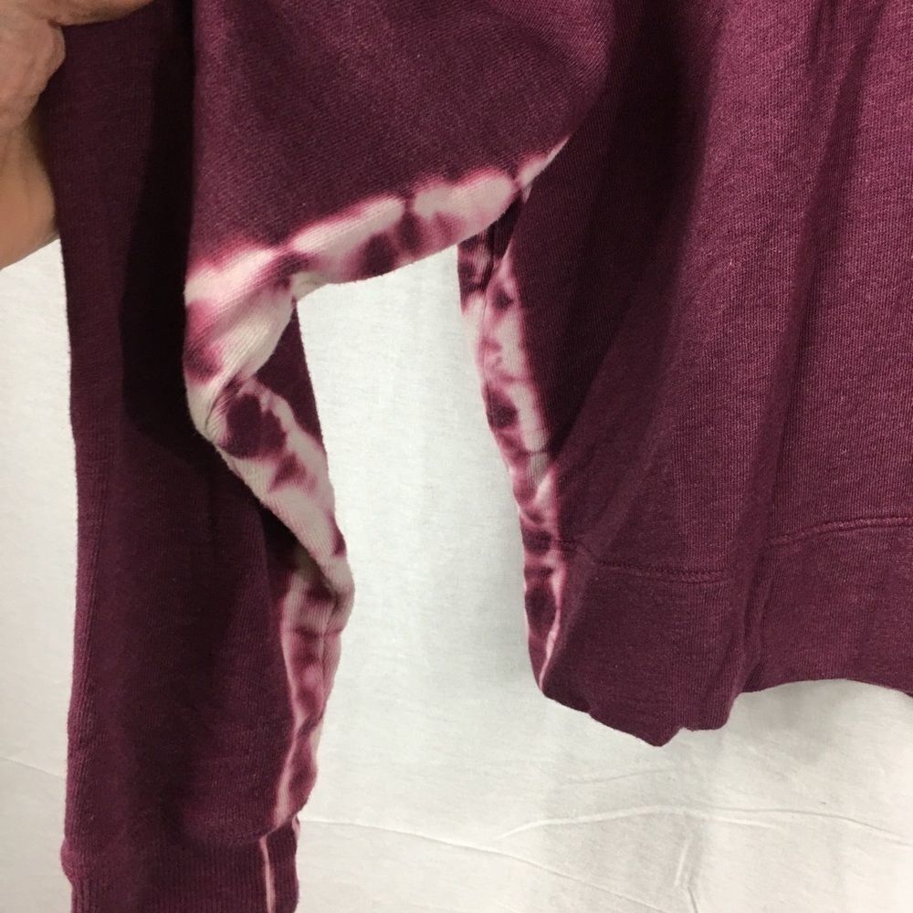 The Lounge Life Large purple grape Crop Hoodie tie dyed long sleeved tie at neck - Picture 3 of 7